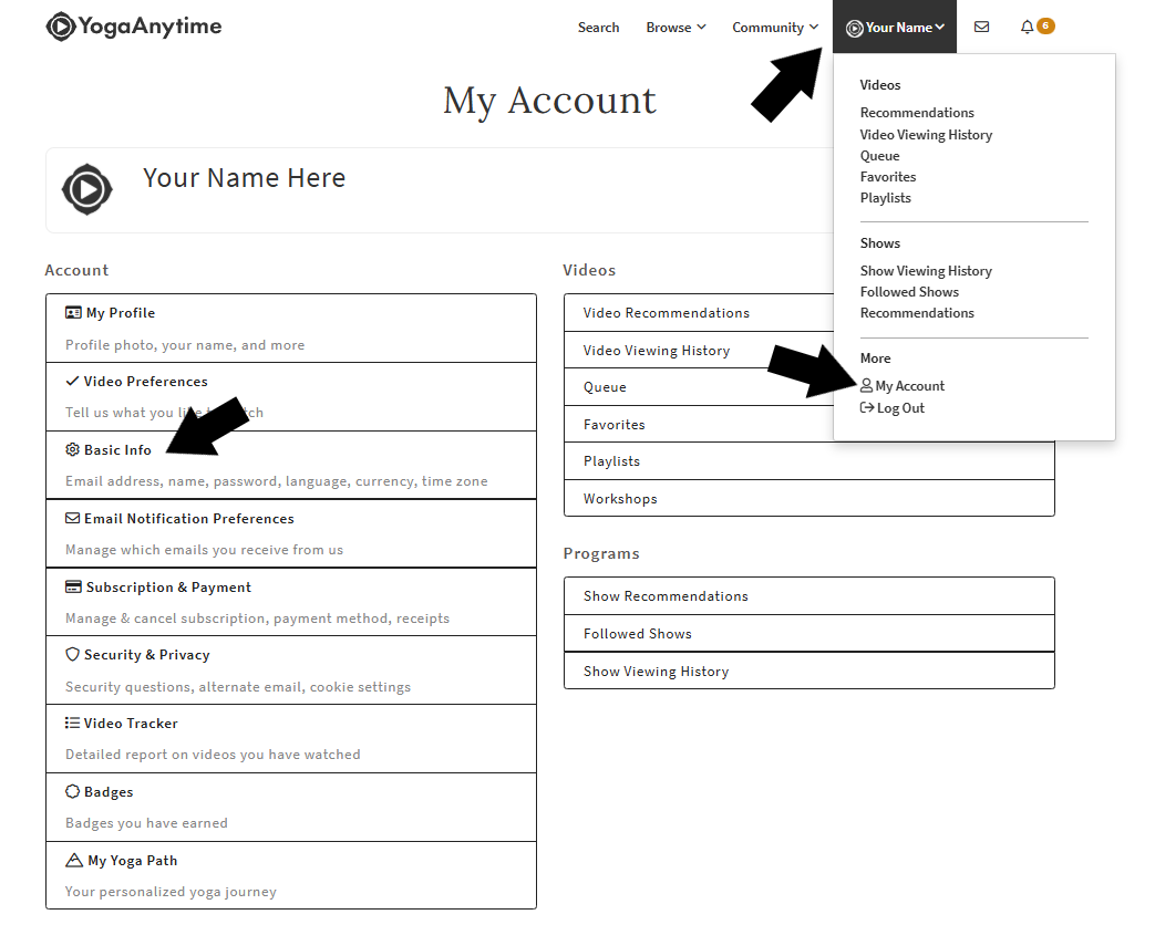 YA My Account Dropdown Select Basic Info.png