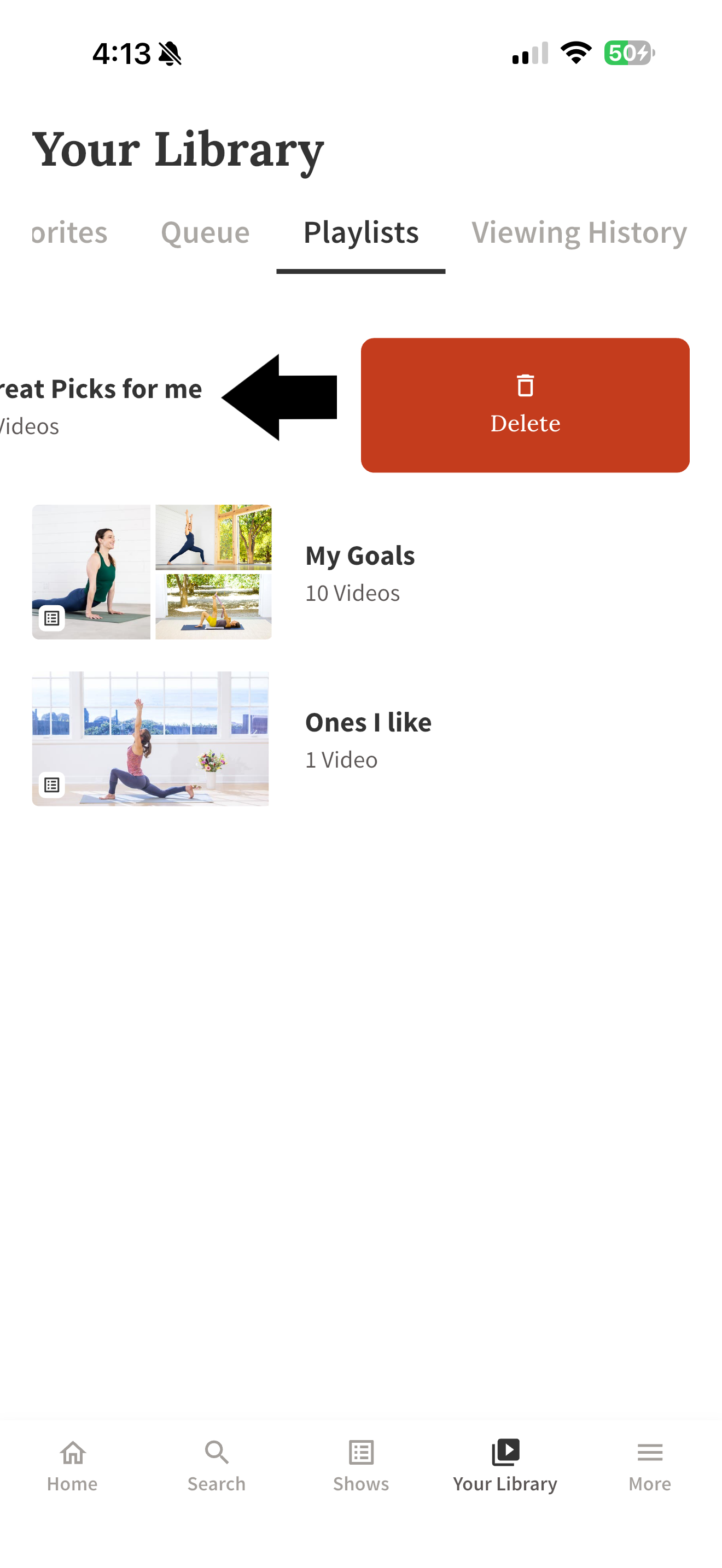 YA Library Delete Playlist Swipe left.png