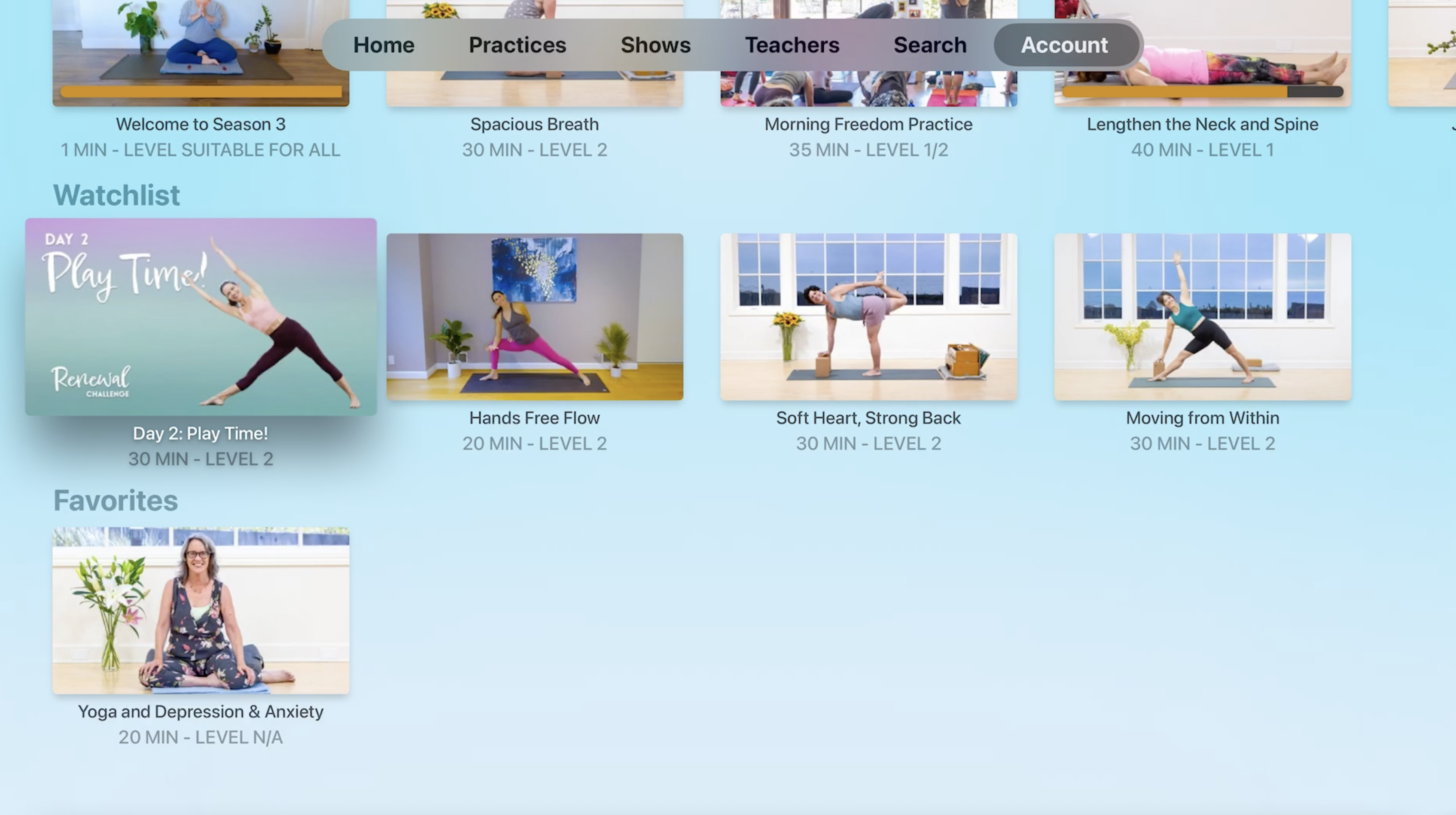 How do I watch Yoga Anytime using Apple TV Yoga Anytime Help Center